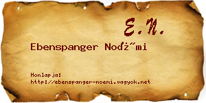 Ebenspanger Noémi névjegykártya
